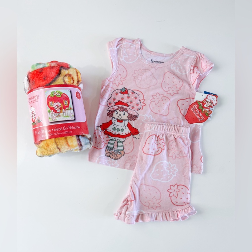 Strawberry Shortcake Blanket and Little Girl Pajama Set